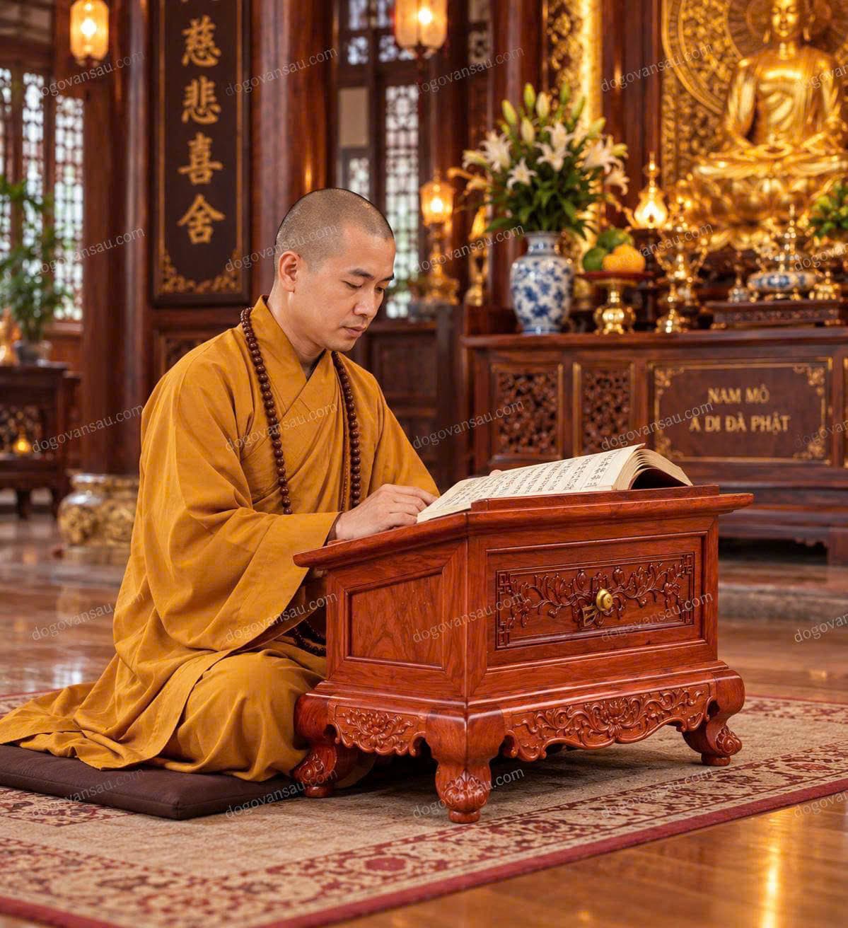 Bàn đọc kinh gỗ hương